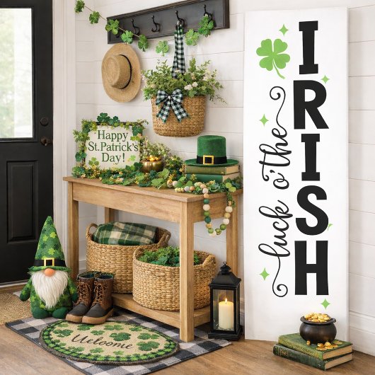 Geluk van de Ieren Verticale Shamrock Bord Poster