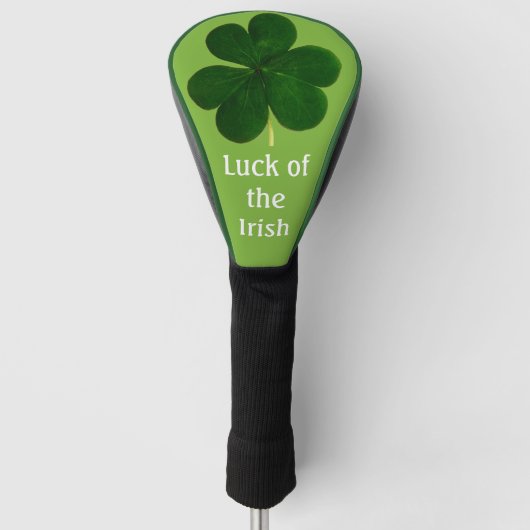 Geluk van de Ierse groene klaver Golfheadcover (Voorkant)