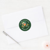 Geluk van de Ierse schattige kabouter groen goud Ronde Sticker (Envelop)