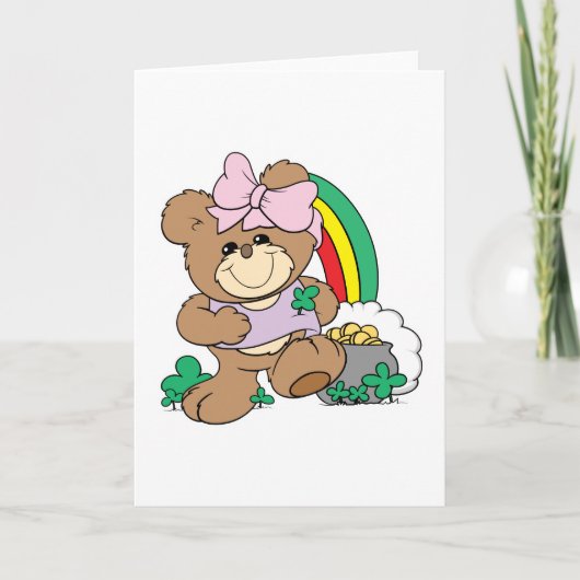 geluk van de ierse teddy beer kaart (Voorkant)