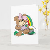 geluk van de ierse teddy beer kaart (Gele Bloem)