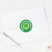 Geluk van de Irish Shamrock ronde Sticker (Envelop)