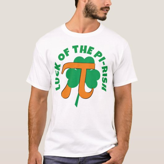 GELUK VAN DE PI RISH St Patrick's Day Pi Day T-shirt (Voorkant)