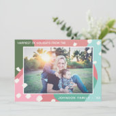 Geluk van Feestdagen Kleurrijke Abstracte kerst Kaart (Staand voorkant)