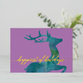 Geluk van Feestdagen met Blauwgroen Waterverf rend (Staand Voorkant)