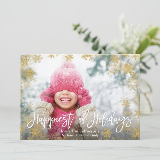 Geluk van Feestdagen Volledige foto Feestdagenkaart (Staand voorkant)