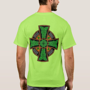 geluk van het ierse symbool celtic cross shamrock  t-shirt