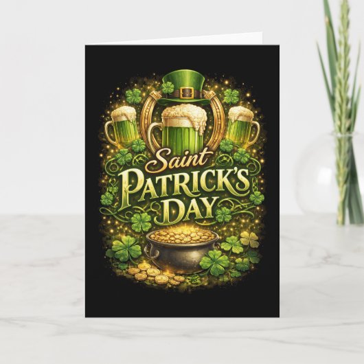 Geluk van het Smaragd Eiland Feestdagen Kaart (Voorkant)