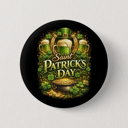 Geluk van het Smaragdgroene Eiland Ronde Button 5,7 Cm (Voorkant)