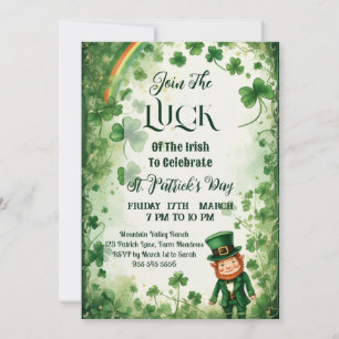 Geluk van Ierse Klavertjes Regenboog Leprechaun Fu Kaart