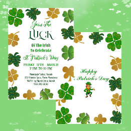 Geluk van Ierse St Patricks Day Gouden Groene Sham Kaart