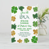 Geluk van Ierse St Patricks Day Gouden Groene Sham Kaart (Staand voorkant)