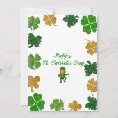 Geluk van Ierse St Patricks Day Gouden Groene Sham Kaart (Achterkant)