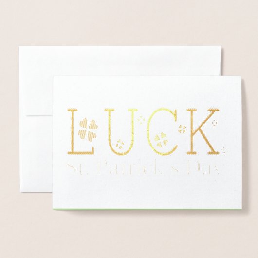 Geluk van St Patrick's Day met Shamrocks Vakantie Folie Kaarten (Voorkant met envelop)