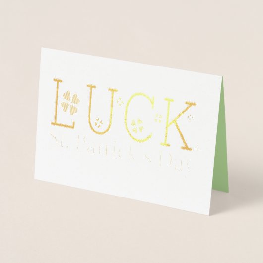 Geluk van St Patrick's Day met Shamrocks Vakantie Folie Kaarten (Voorkant)