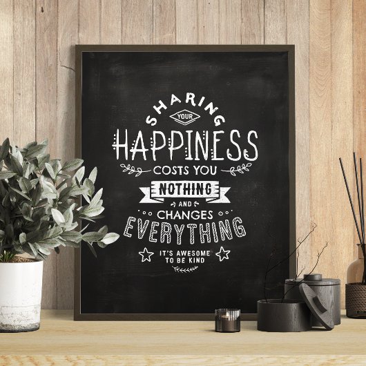Geluk verandert alles Inspirerend quote Poster