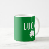 Geluk vierbladige klaver beide zijden St. Patrick' Koffiemok (Voorkant rechts)