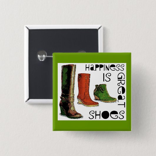 geluk vierkante button 5,1 cm (Voorkant /achterkant)