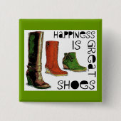 geluk vierkante button 5,1 cm (Voorkant)