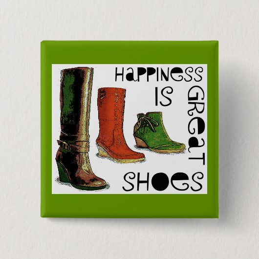 geluk vierkante button 5,1 cm (Voorkant)