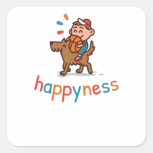 Geluk Vierkante Sticker (Voorkant)