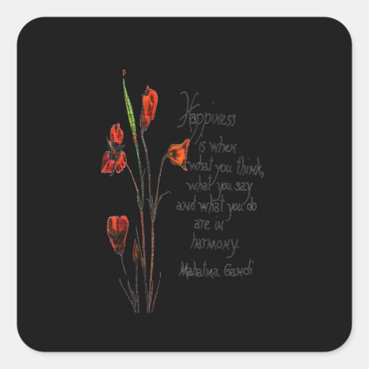 Geluk Vierkante Sticker (Voorkant)