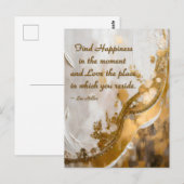Geluk vinden in het moment… Lee Hiller Quote Briefkaart (Voorkant / Achterkant)