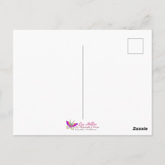 Geluk vinden in het moment… Lee Hiller Quote Briefkaart (Achterkant)