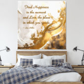 Geluk vinden in het moment… Lee Hiller Quote Canvas Afdruk (Insitu (Slaapkamer))