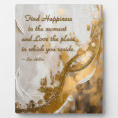 Geluk vinden in het moment… Lee Hiller Quote Fotoplaat (Voorkant)