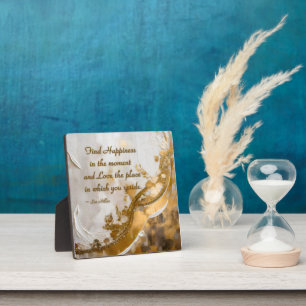 Geluk vinden in het moment… Lee Hiller Quote Fotoplaat