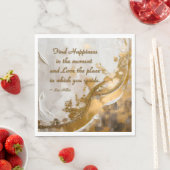 Geluk vinden in het moment… Lee Hiller Quote Servet (Insitu)