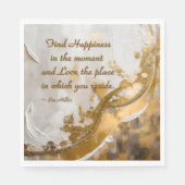 Geluk vinden in het moment… Lee Hiller Quote Servet (Voorkant)