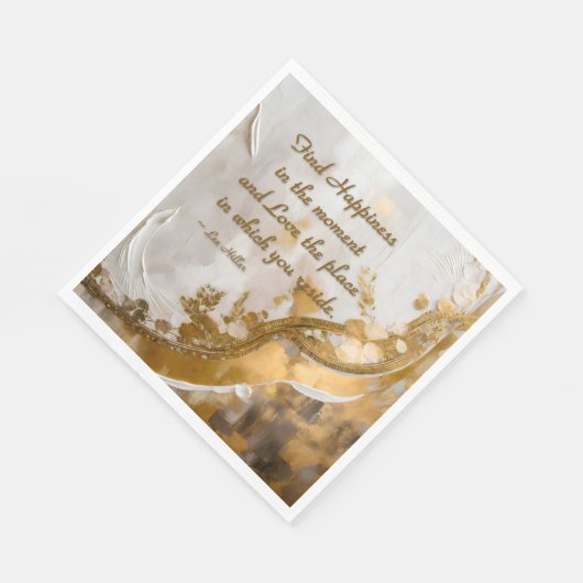 Geluk vinden in het moment… Lee Hiller Quote Servet (Hoek)