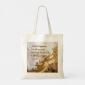 Geluk vinden in het moment… Lee Hiller Quote Tote Bag (Achterkant)