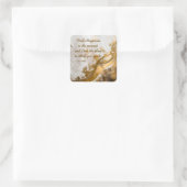 Geluk vinden in het moment… Lee Hiller Quote Vierkante Sticker (Tas)