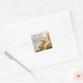 Geluk vinden in het moment… Lee Hiller Quote Vierkante Sticker (Envelop)