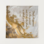 Geluk vinden in het moment… Lee Hiller Quote Wandkleed (Voorkant (horizontaal))