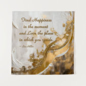 Geluk vinden in het moment… Lee Hiller Quote Wandkleed (Voorkant)