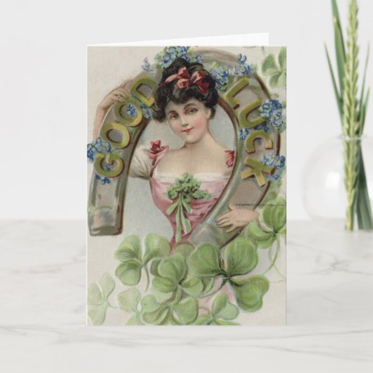 Geluk - Vintage St. Patrick's Day Kaart (Voorkant)