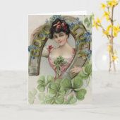 Geluk - Vintage St. Patrick's Day Kaart (Gele Bloem)