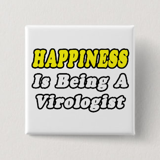 Geluk...Viroloog Vierkante Button 5,1 Cm