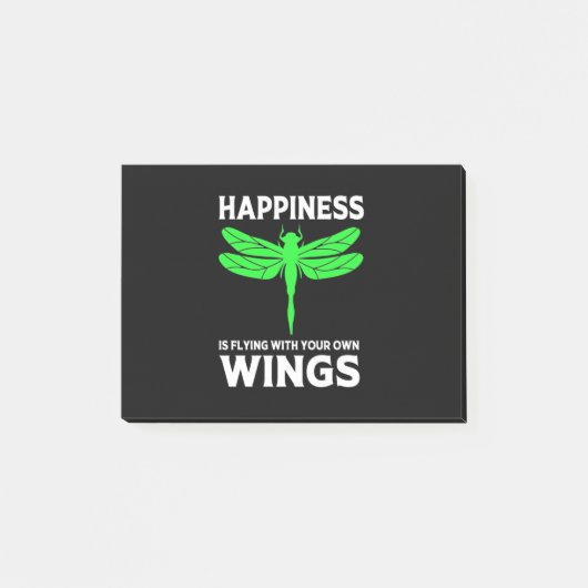 Geluk vliegt met een dragonfly post-it® notes (Voorkant)
