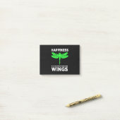 Geluk vliegt met een dragonfly post-it® notes (Op bureau)