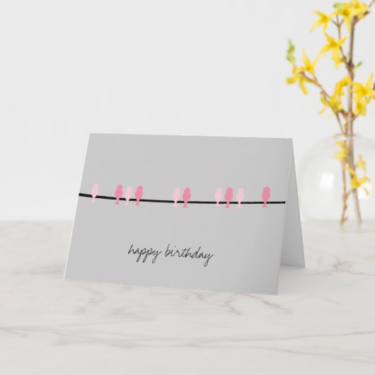 Geluk Vogels Kaart (Gele Bloem)