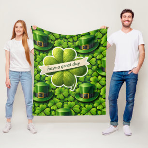 Geluk voor klaver Sint-Patrick'sdag hebben een g Fleece Deken
