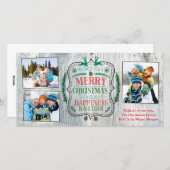 Geluk, vreugde en liefde feestdagenkaart (Voorkant / Achterkant)