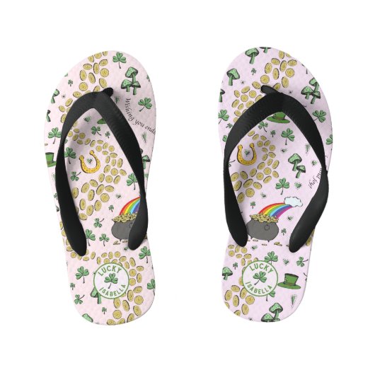 Geluk & Vreugde Munten & Groene Shamrocks St Patri Kinder Teenslippers (Voetbed)