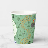 Geluk & Vreugde Munten & Groene Shamrocks St Patri Papieren Bekers (Links)
