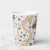 Geluk & Vreugde Munten & Groene Shamrocks St Patri Papieren Bekers (Links)